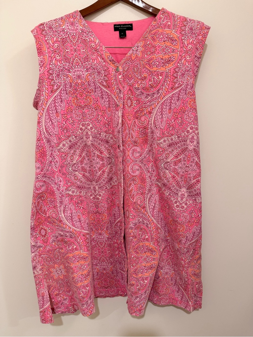 Miss Elaine Pink Paisley Sleeveless Tunic Size M